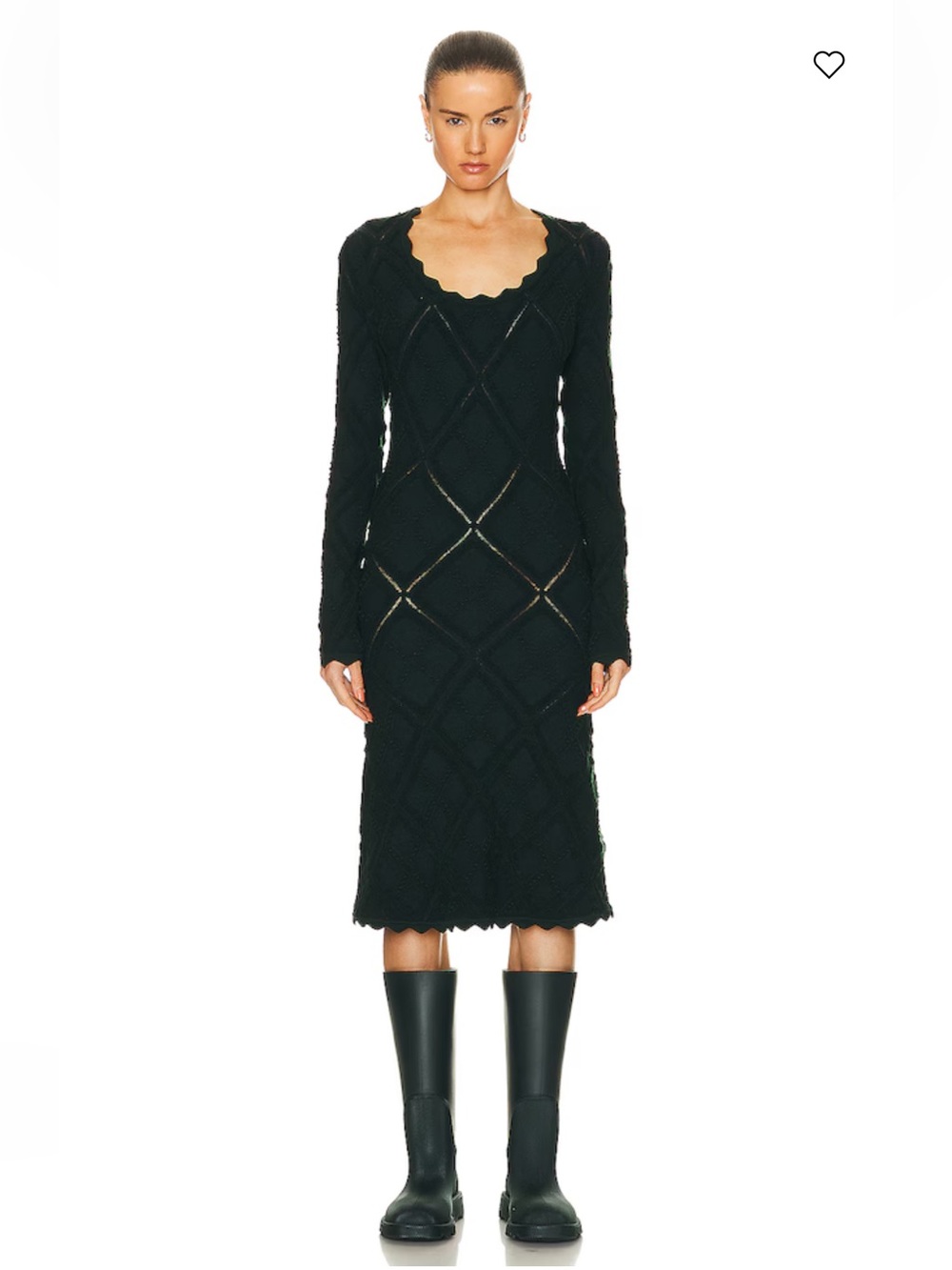 NWT Burberry Aran Wool Long-Sleeve Knitted Dress Size XS - Picture 2 of 15
